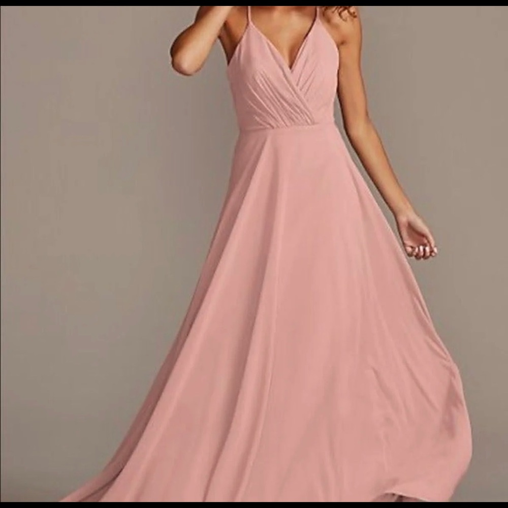 David’s Bridal Spaghetti Strap Full Skirt Bridesmaid Dress